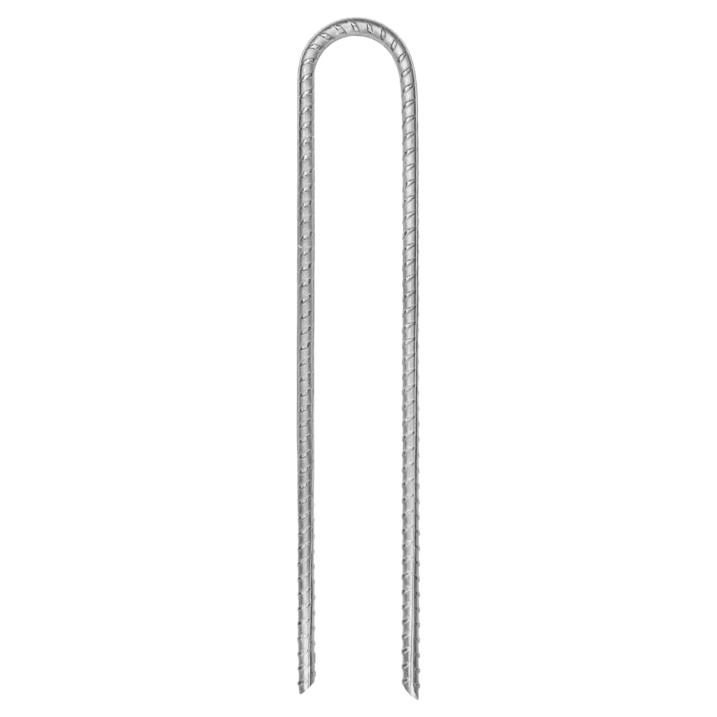 Tent pegs 6 pcs. U-shape 30 cm Ø7 mm Galvanized steel
