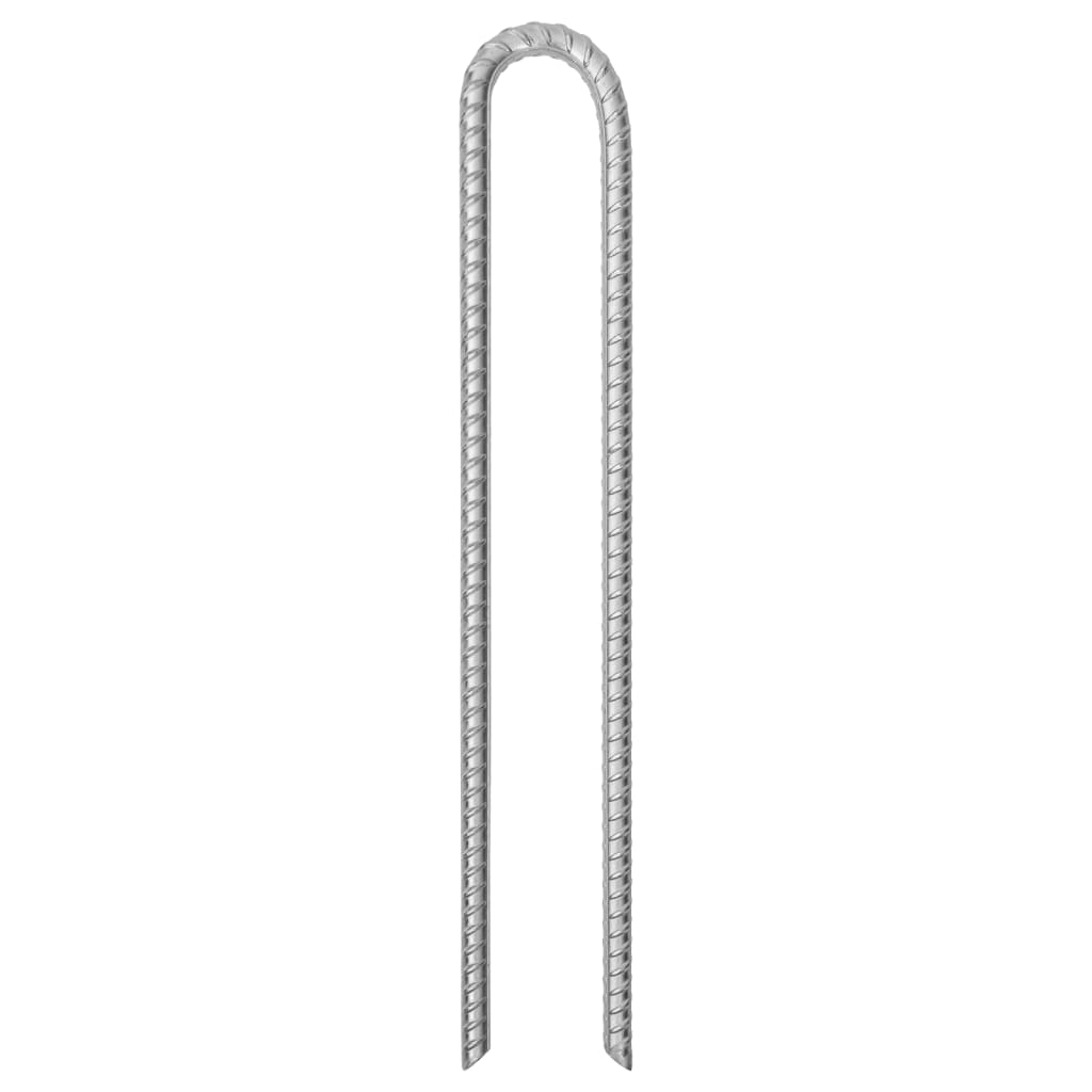 Tent pegs 6 pcs. U-shape 41.5 cm Ø12 mm Galvanized steel