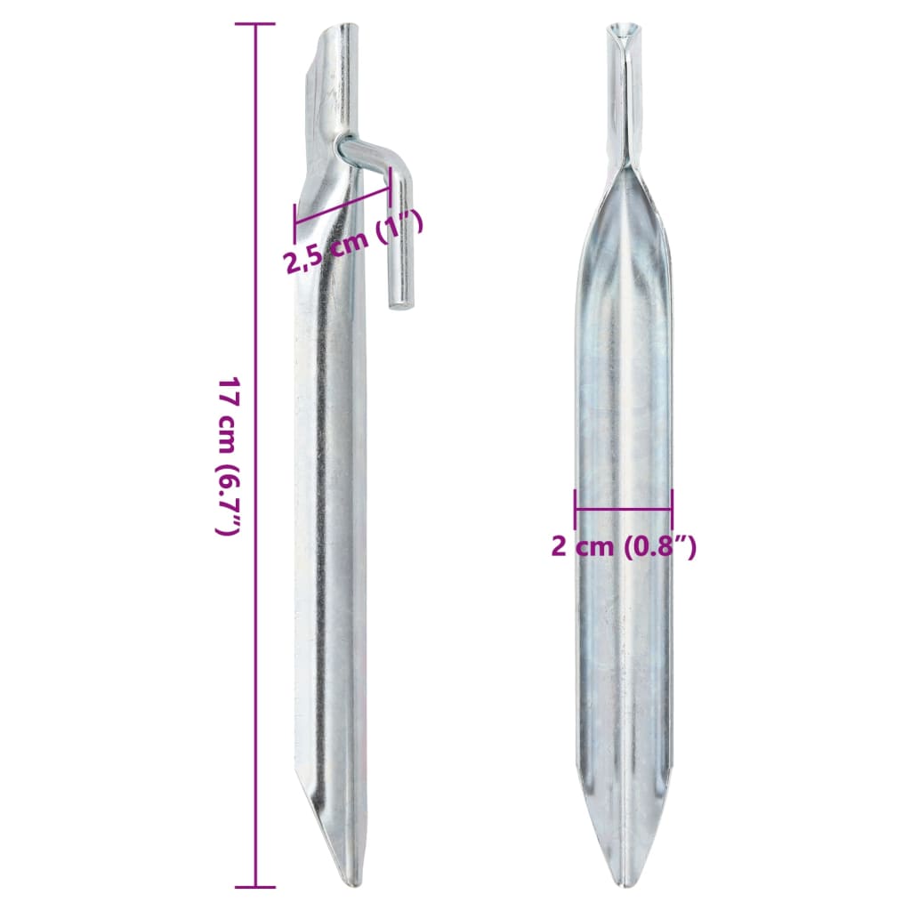 Tent pegs 24 pcs. V-shape 17 cm Ø20 mm Galvanized steel