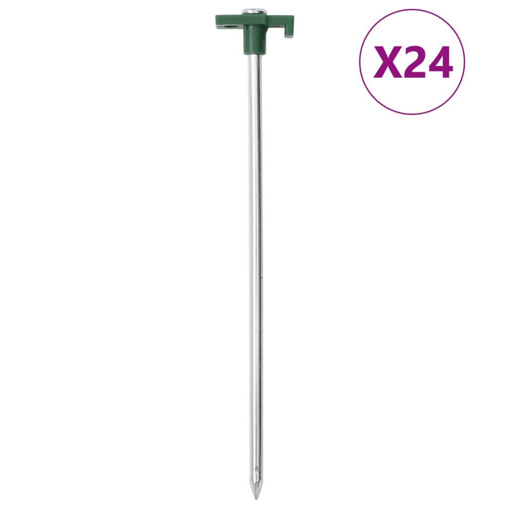 Tent pegs 24 pcs. 25 cm 7 mm Galvanized steel and PP