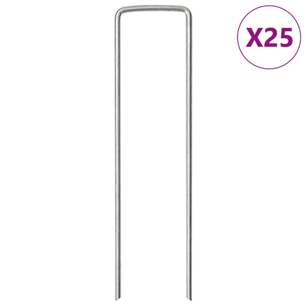 Ground anchor U-shape 25 pcs. 15x3.5 cm galvanized steel