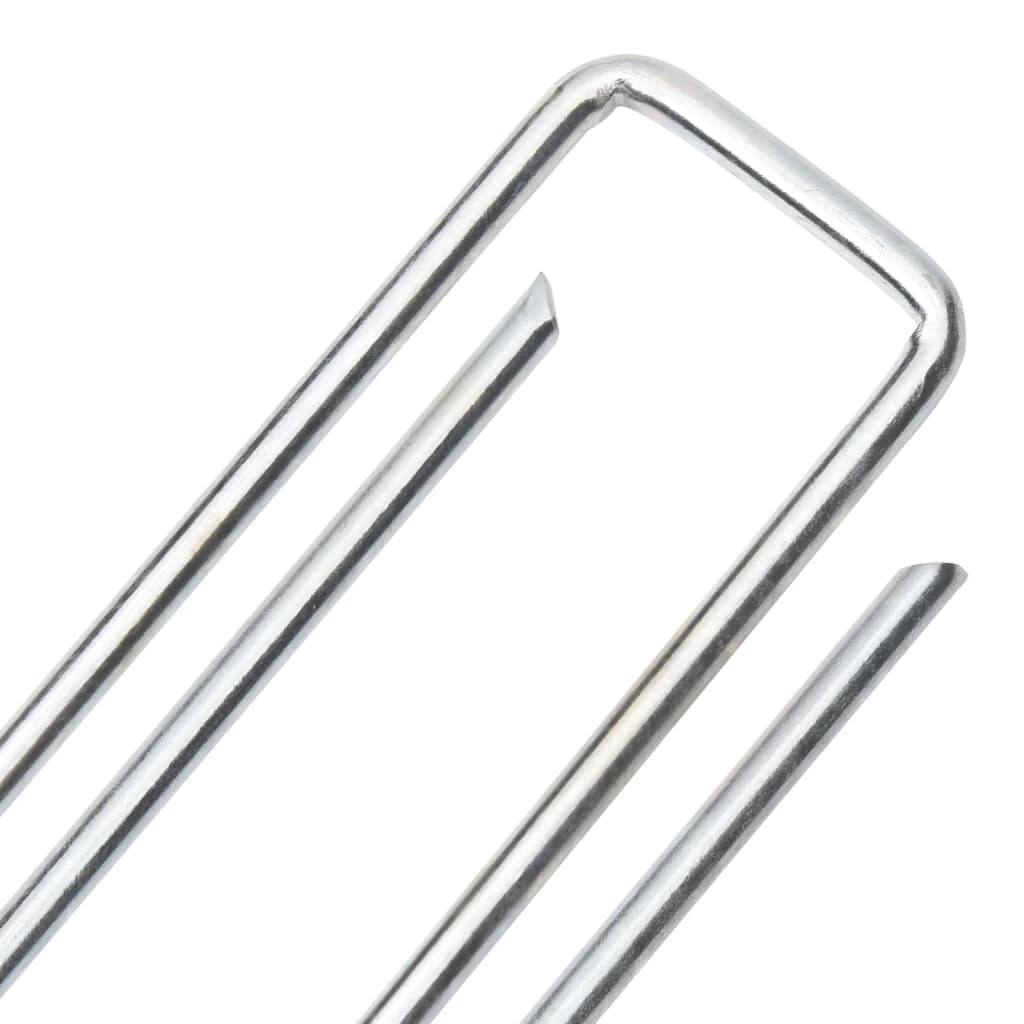 Ground anchors 25 pcs. U-shape 20x4 cm galvanized steel