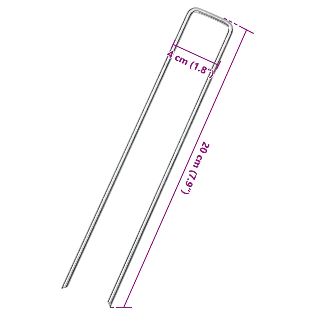 Ground anchors 25 pcs. U-shape 20x4 cm galvanized steel