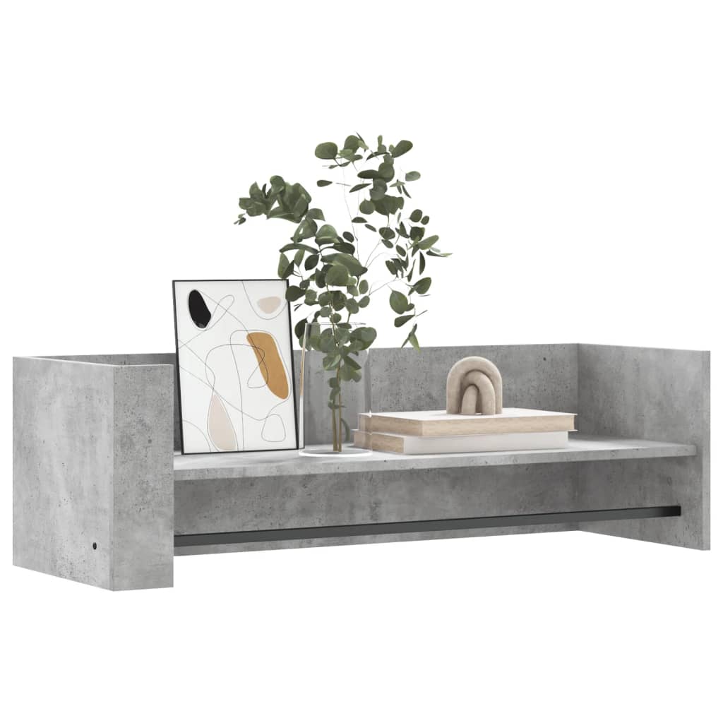 Wall shelf concrete grey 100x35x30.5 cm wood material