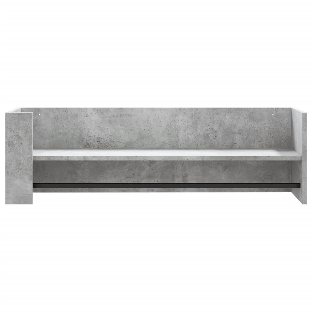 Wall shelf concrete grey 100x35x30.5 cm wood material