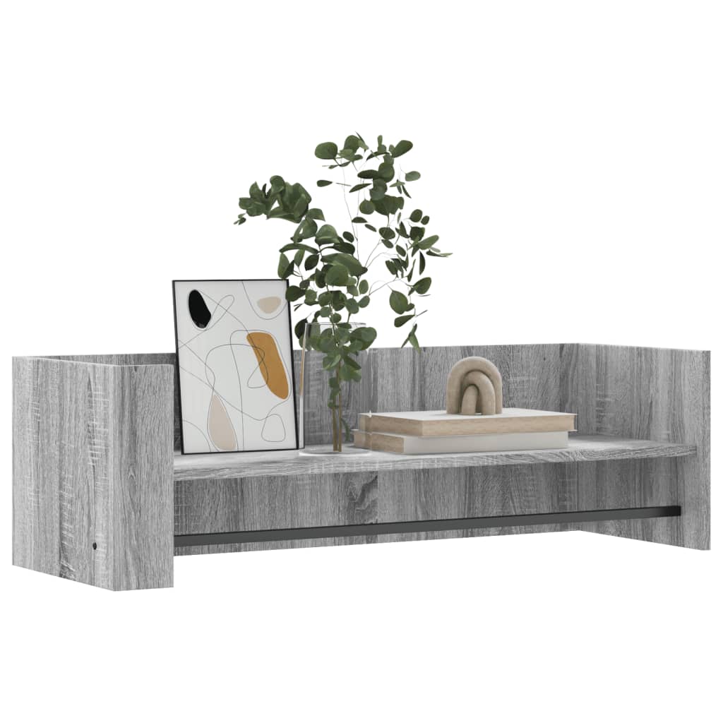 Wall shelf gray Sonoma 100x35x30.5 cm wood material