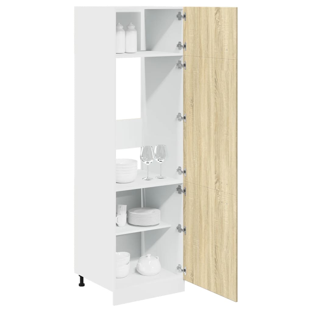 Kühlumbauschrank Lyon Sonoma-Eiche 60x57x207 cm Holzwerkstoff