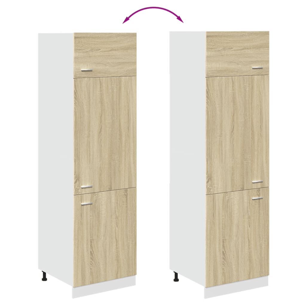 Kühlumbauschrank Lyon Sonoma-Eiche 60x57x207 cm Holzwerkstoff