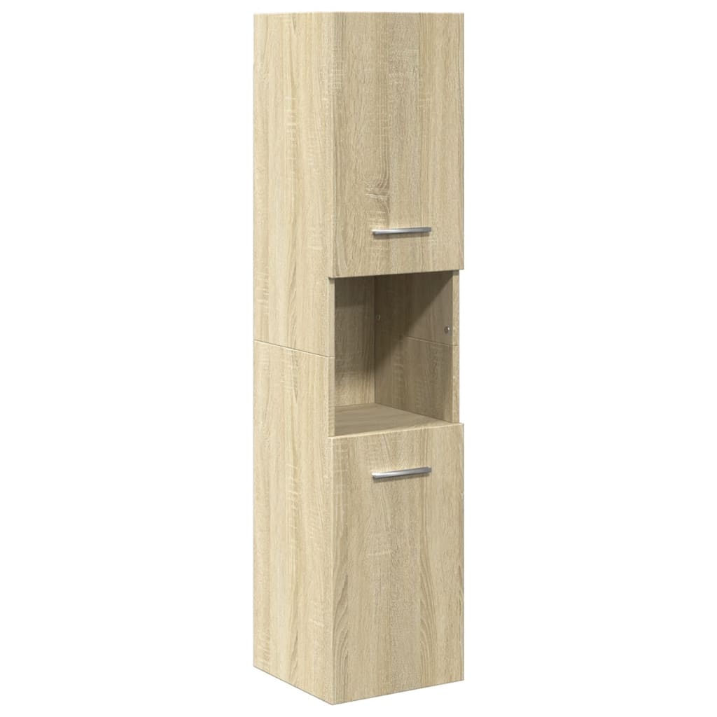 Bathroom Cabinet Sonoma Oak 30x30x130 cm Wood Material