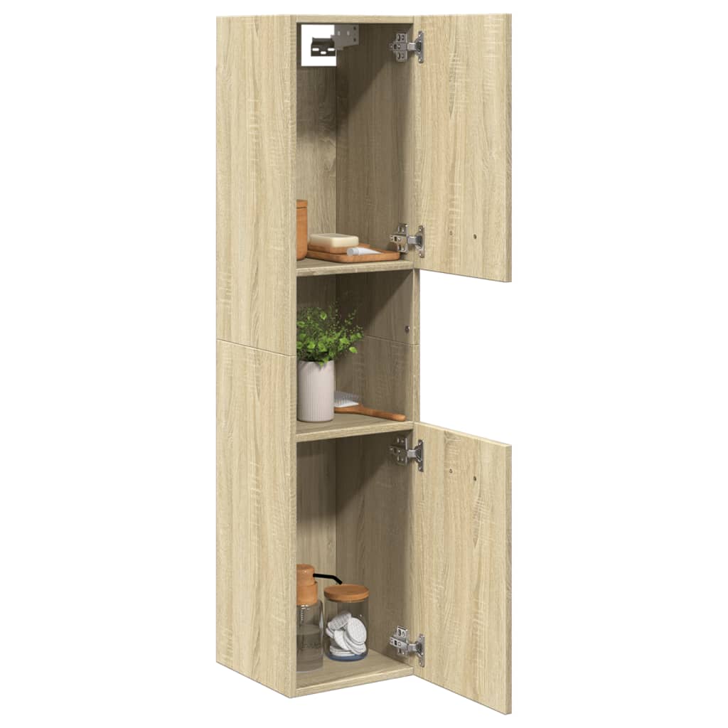 Bathroom Cabinet Sonoma Oak 30x30x130 cm Wood Material
