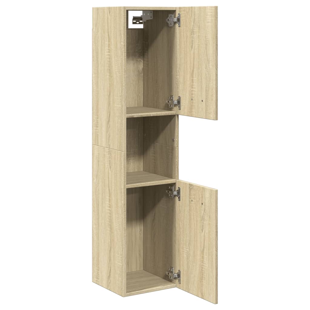 Bathroom Cabinet Sonoma Oak 30x30x130 cm Wood Material