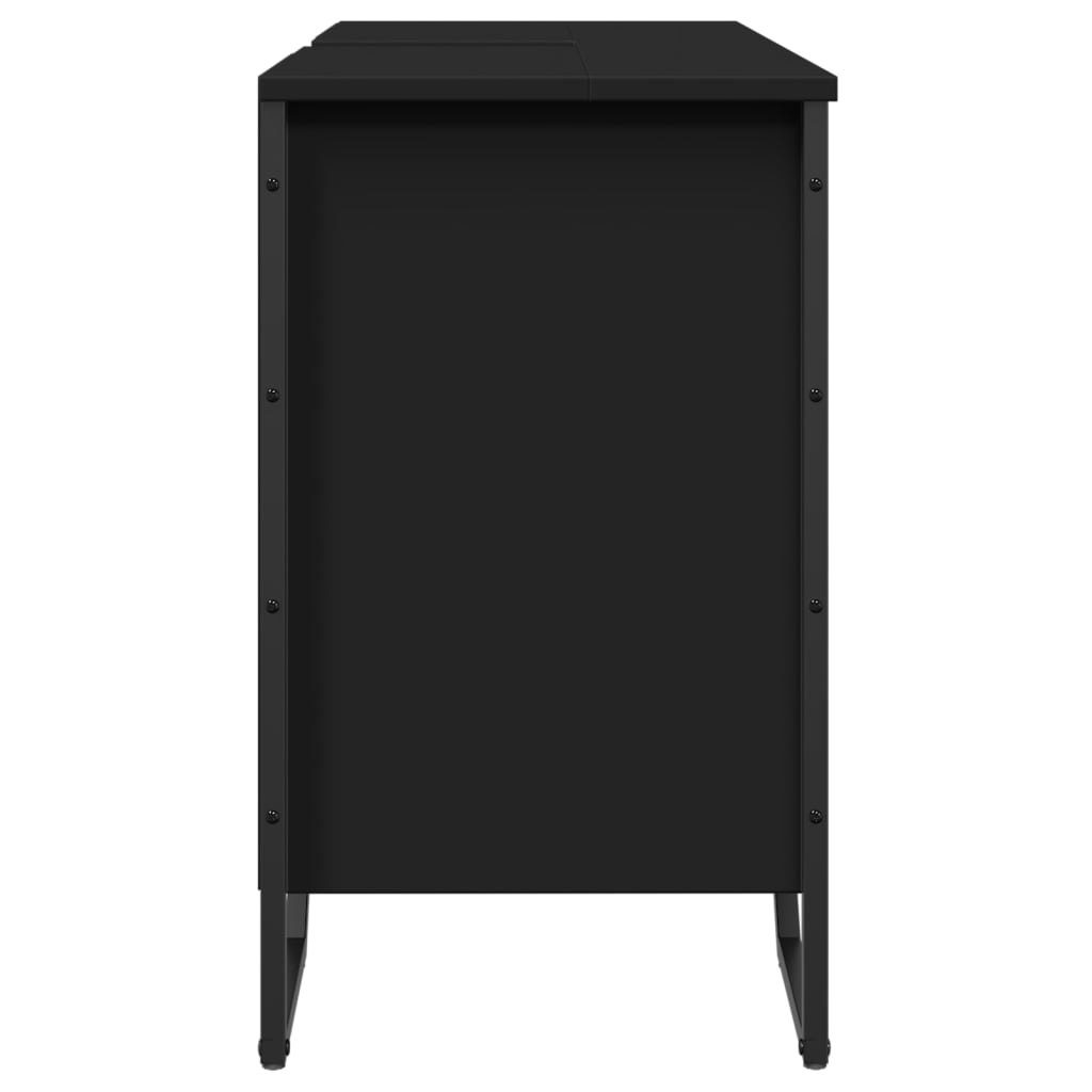 Vanity unit black 91x35x60 cm wood-based material