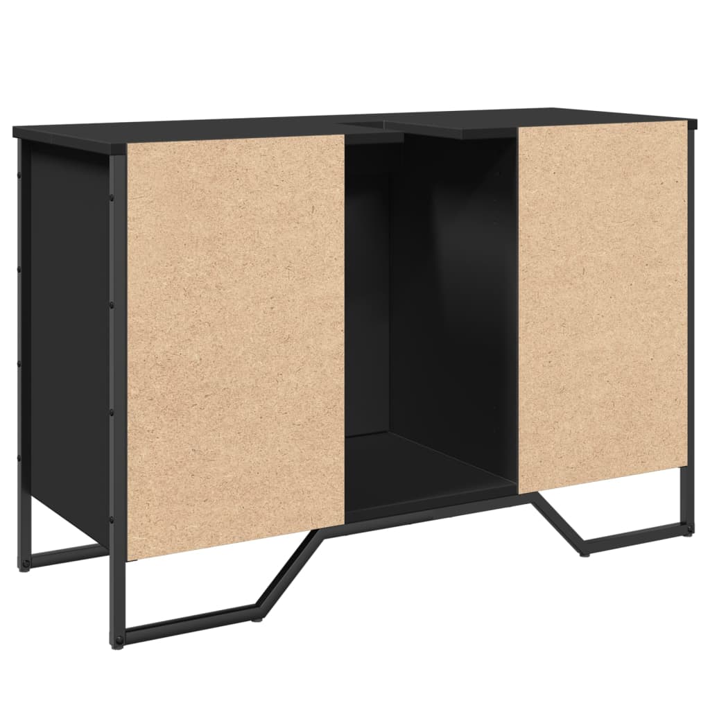 Vanity unit black 91x35x60 cm wood-based material