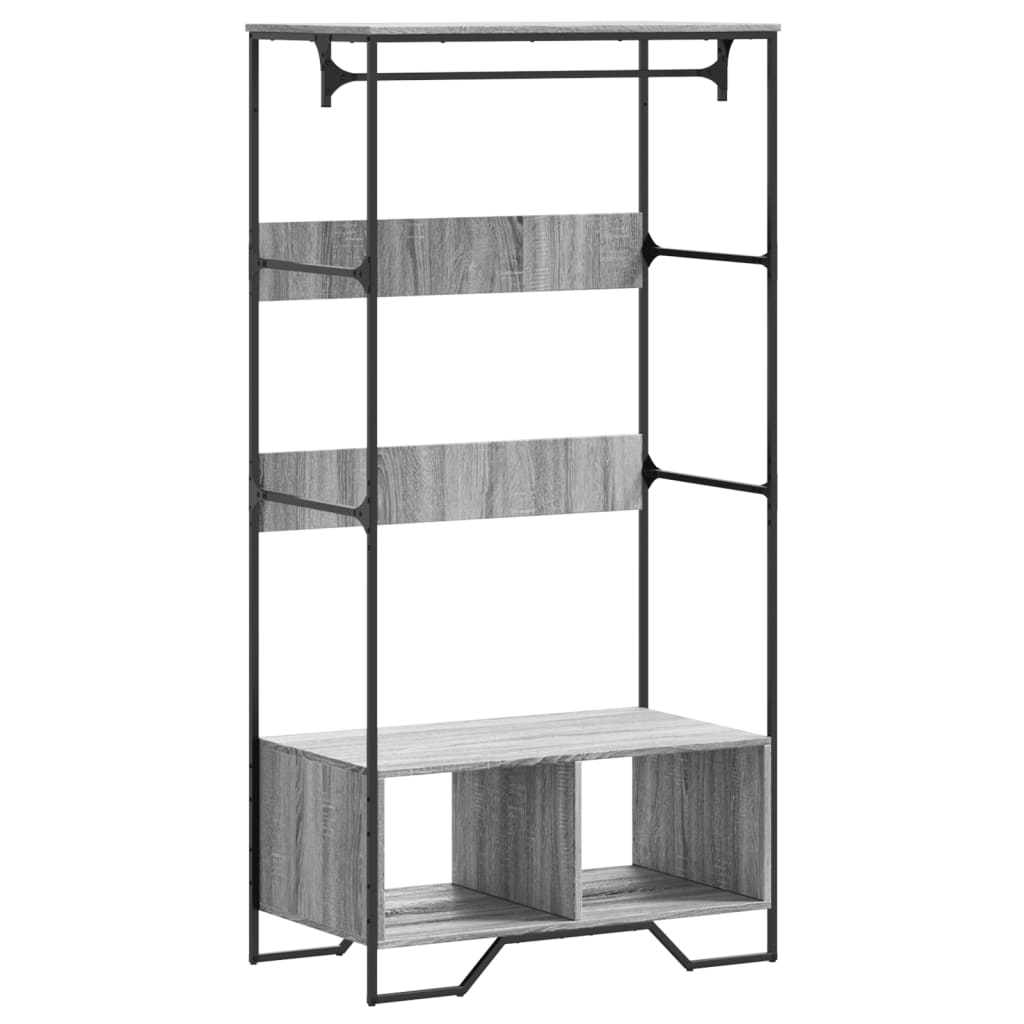 Clothes Rack Grey Sonoma 90x50x180 cm Wood Material