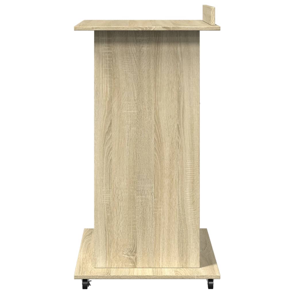 Lectern with wheels &amp; drawer Sonoma oak 55x55x107 cm