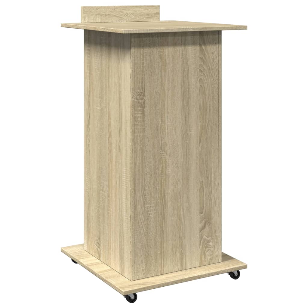 Lectern with wheels &amp; drawer Sonoma oak 55x55x107 cm