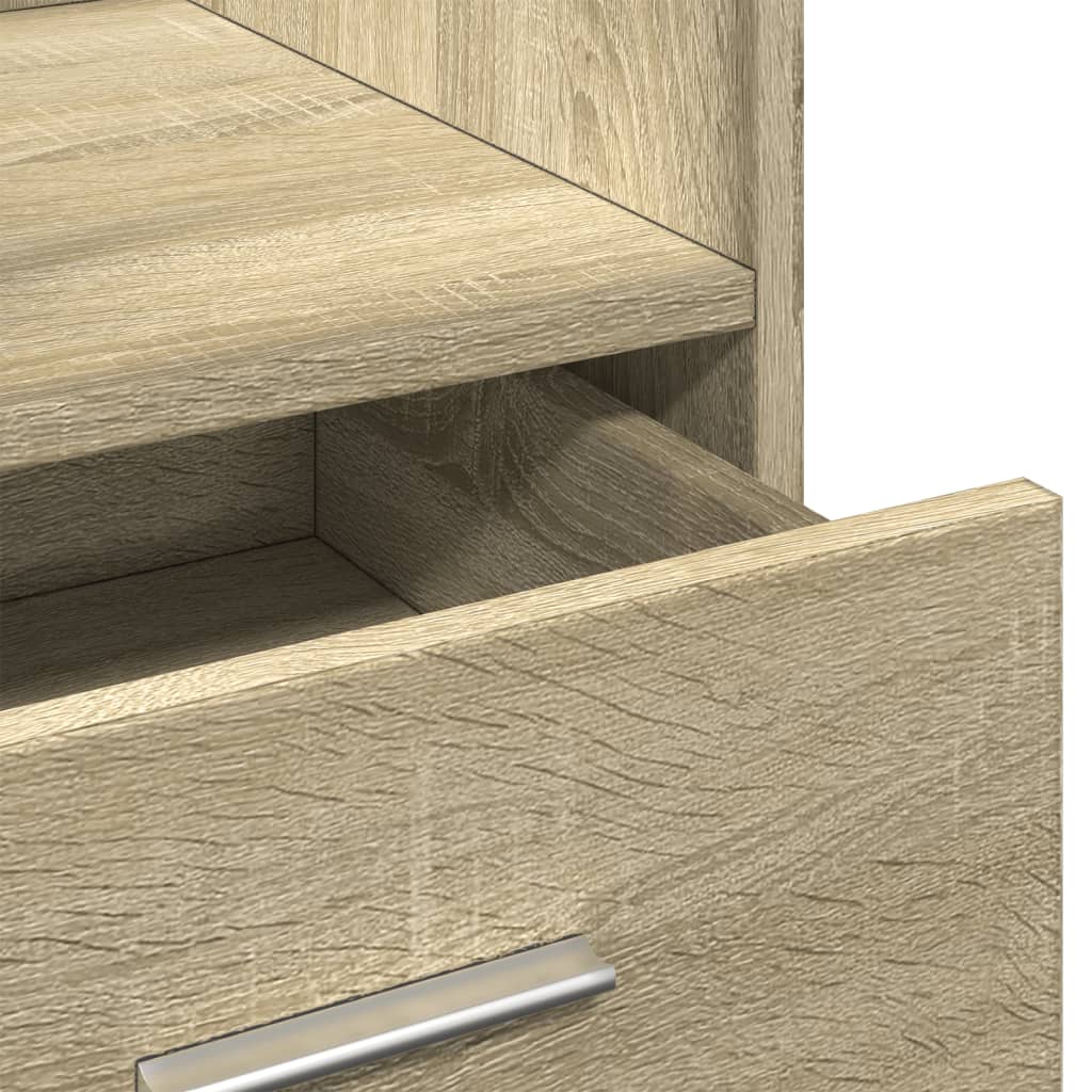 Lectern with wheels &amp; drawer Sonoma oak 55x55x107 cm