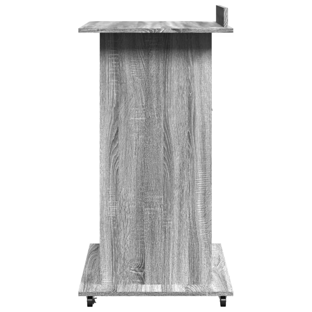 Lectern with wheels &amp; drawer Gray Sonoma 55x55x107 cm