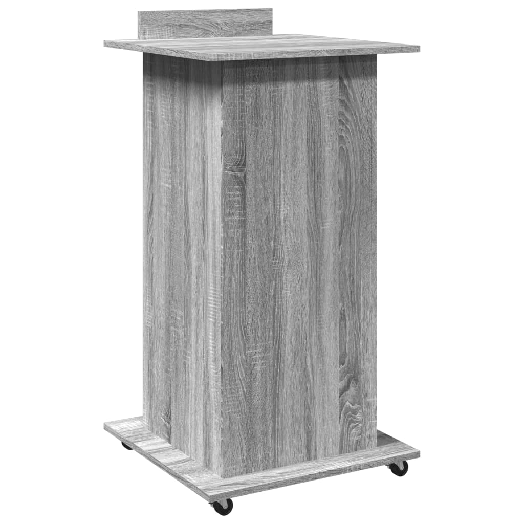 Lectern with wheels &amp; drawer Gray Sonoma 55x55x107 cm