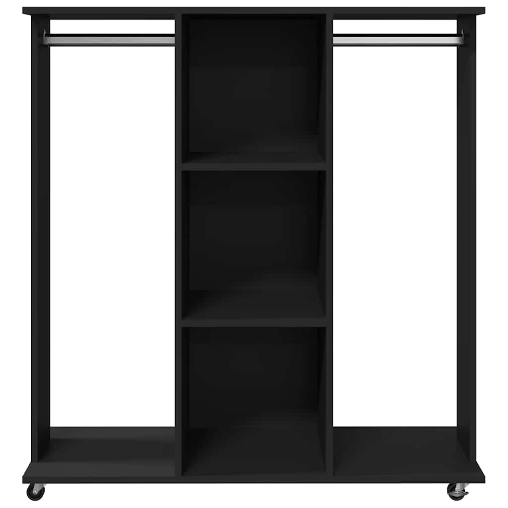 Kleiderständer mit Rollen Schwarz 102x38x110 cm Holzwerkstoff