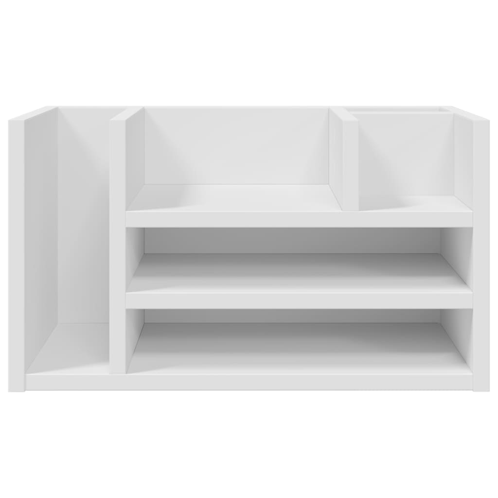 Desk Organizer White 44.5x24x25 cm Wood Material