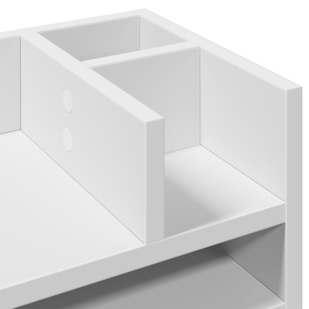 Desk Organizer White 44.5x24x25 cm Wood Material