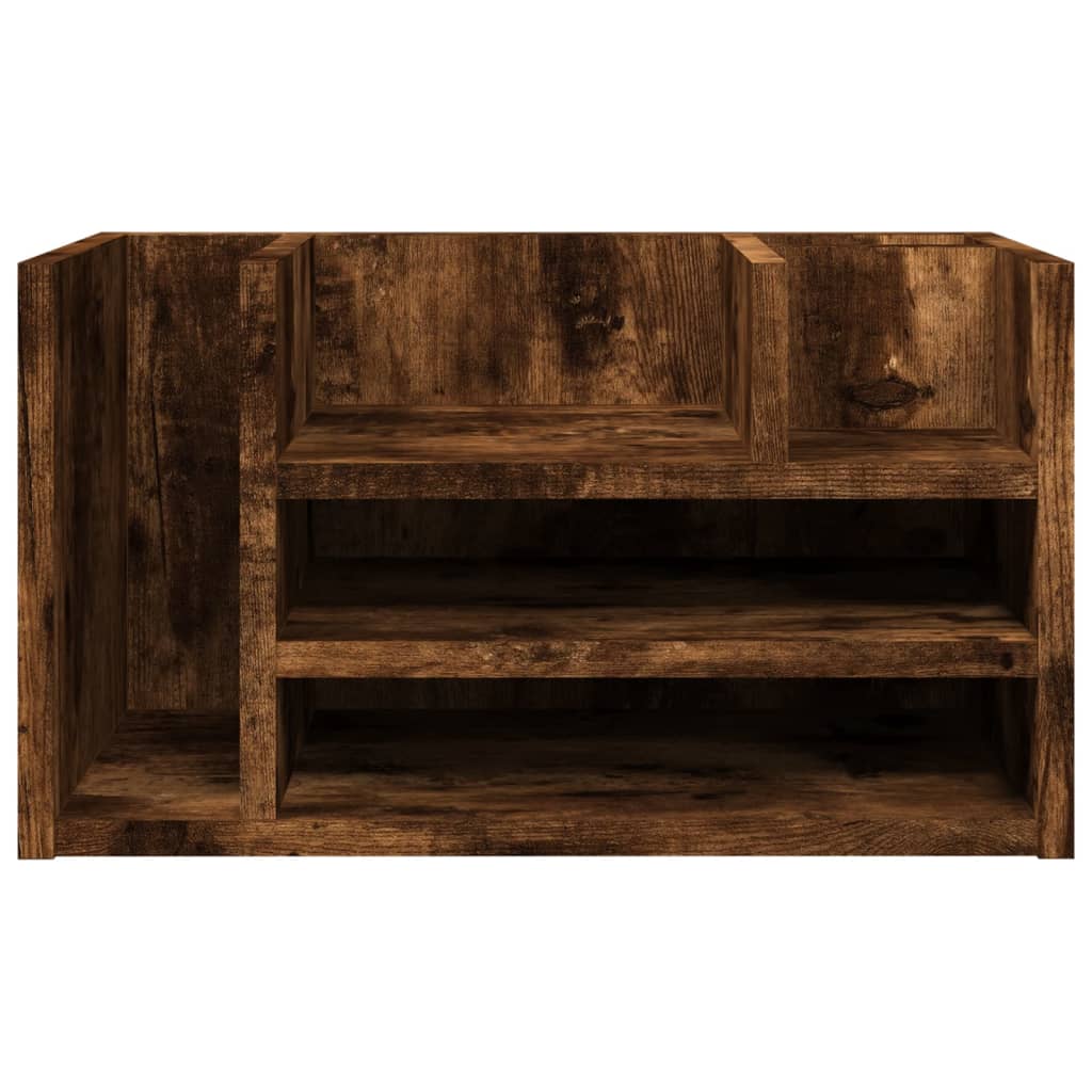Desk Organizer Smoked Oak 44.5x24x25 cm Wood Material