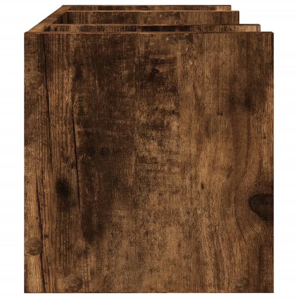 Desk Organizer Smoked Oak 44.5x24x25 cm Wood Material