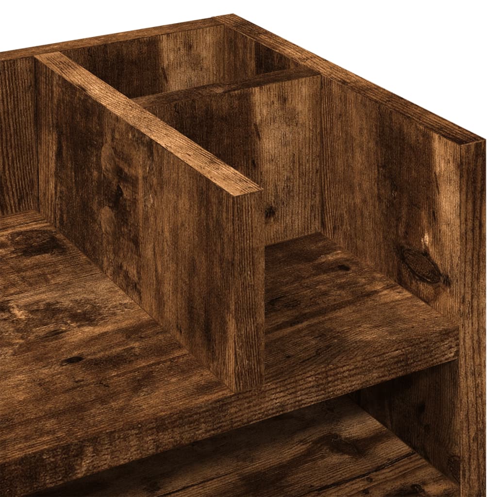 Desk Organizer Smoked Oak 44.5x24x25 cm Wood Material