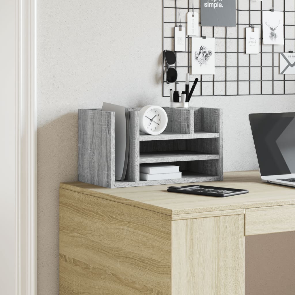 Desk Organizer Gray Sonoma 44.5x24x25 cm Wood Material