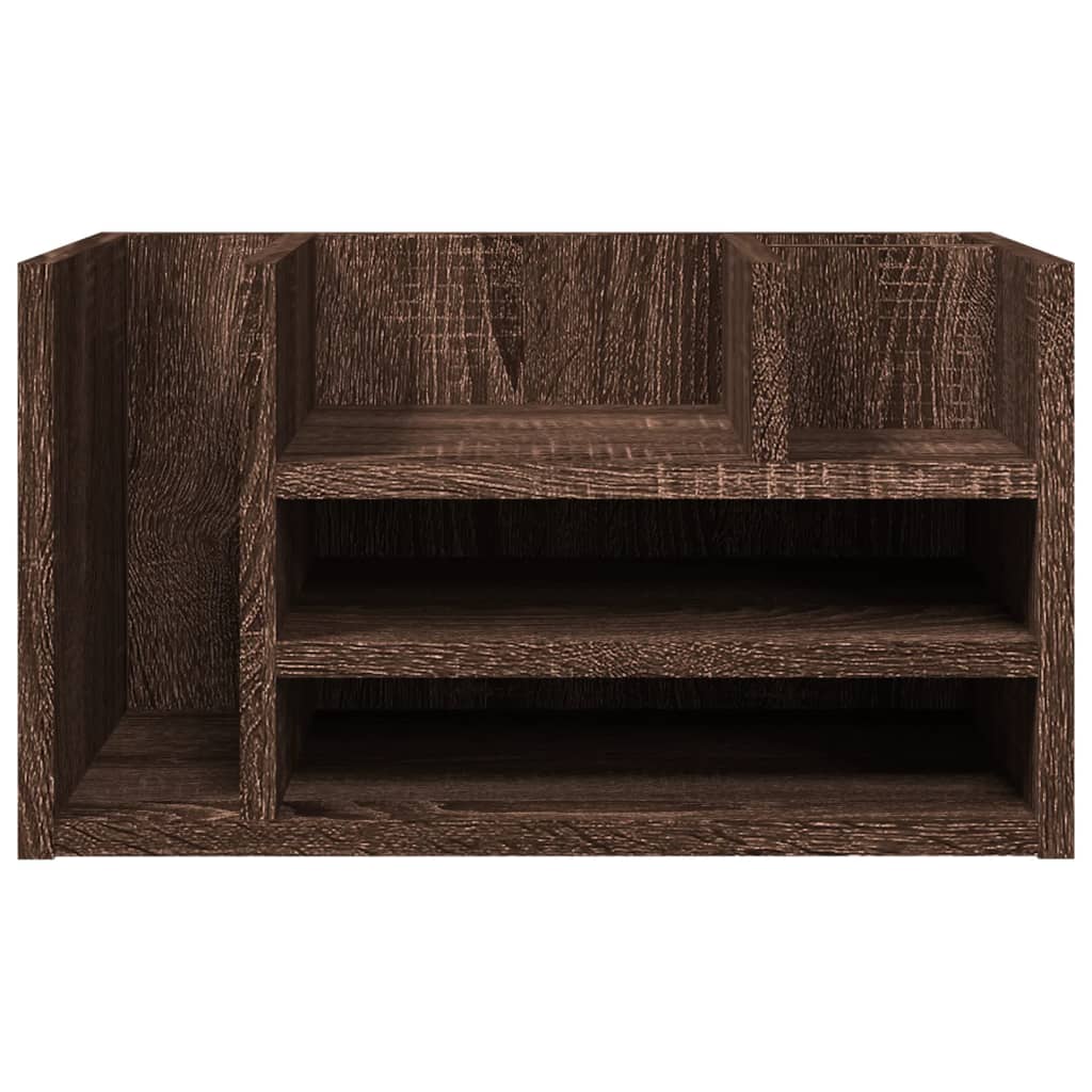 Desk Organizer Brown Oak 44.5x24x25 cm Wood Material