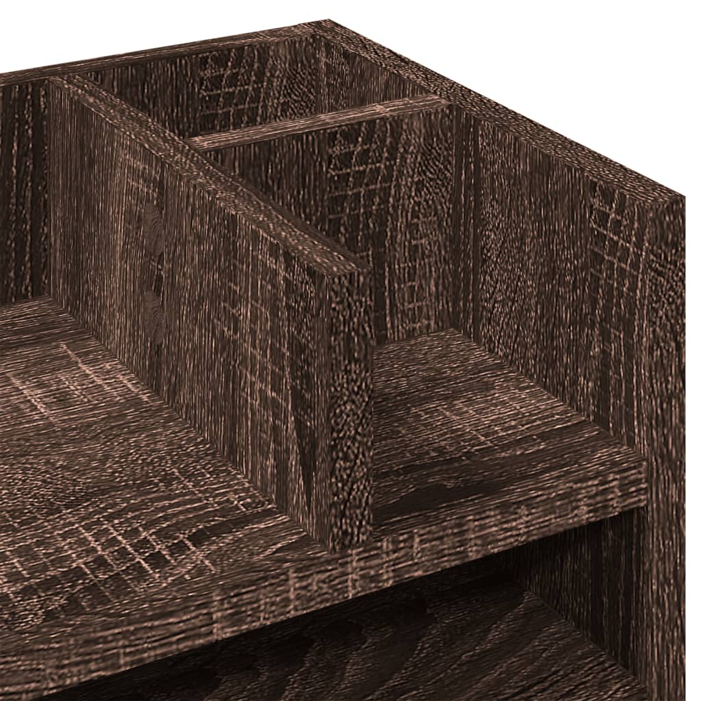 Desk Organizer Brown Oak 44.5x24x25 cm Wood Material