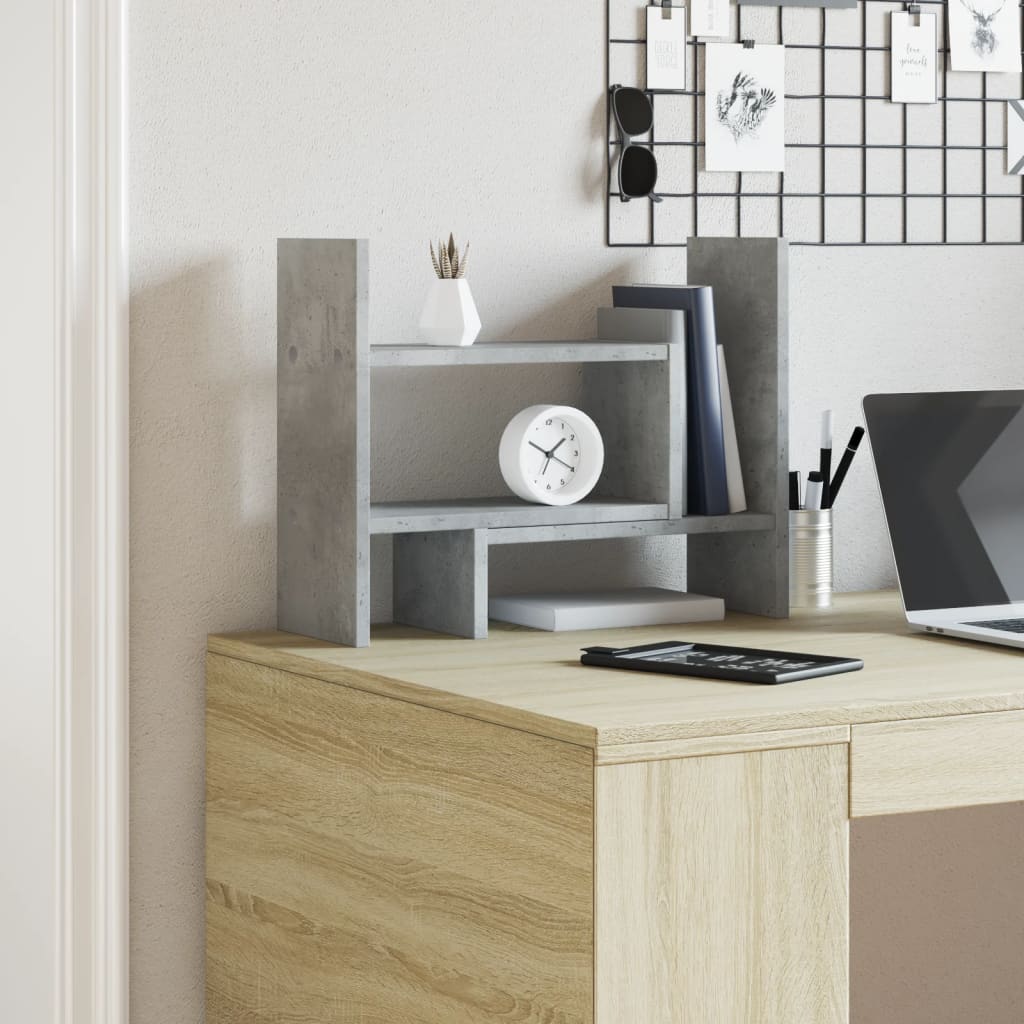 Desk Organizer Concrete Grey 38.5x17x39 cm Wood Material