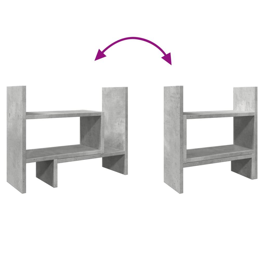 Desk Organizer Concrete Grey 38.5x17x39 cm Wood Material