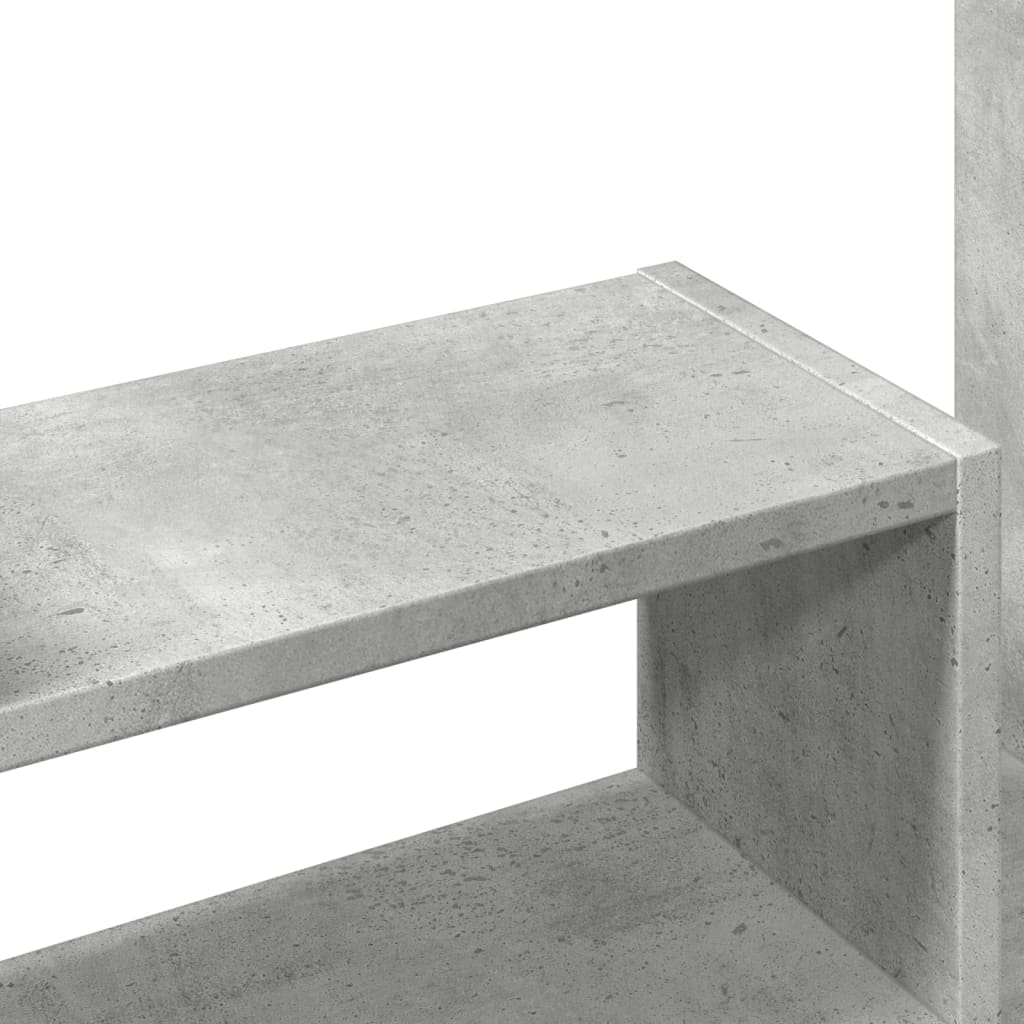 Desk Organizer Concrete Grey 38.5x17x39 cm Wood Material