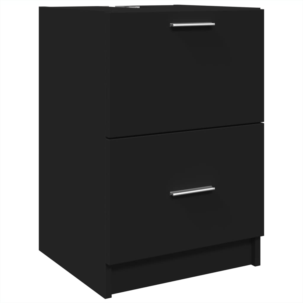 Vanity unit black 40x37x59 cm wood-based material