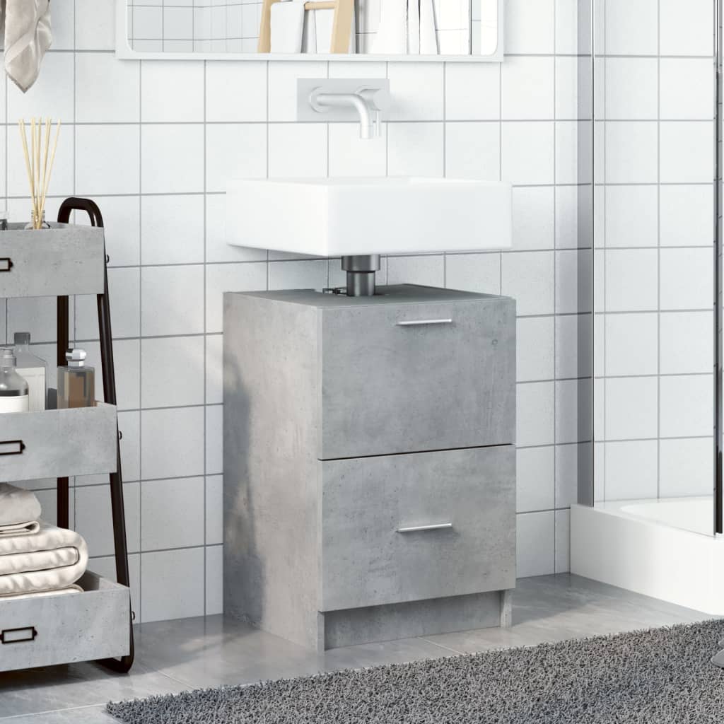 Washbasin base cabinet concrete grey 40x37x59 cm wood material