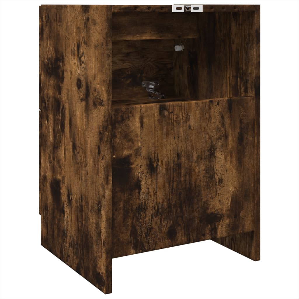 Washbasin base cabinet smoked oak 40x37x59 cm wood material