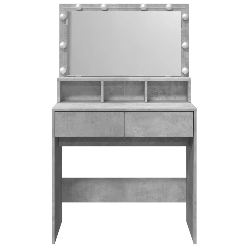 Dressing table with LED lighting, concrete grey, 80 x 41 x 134.5 cm
