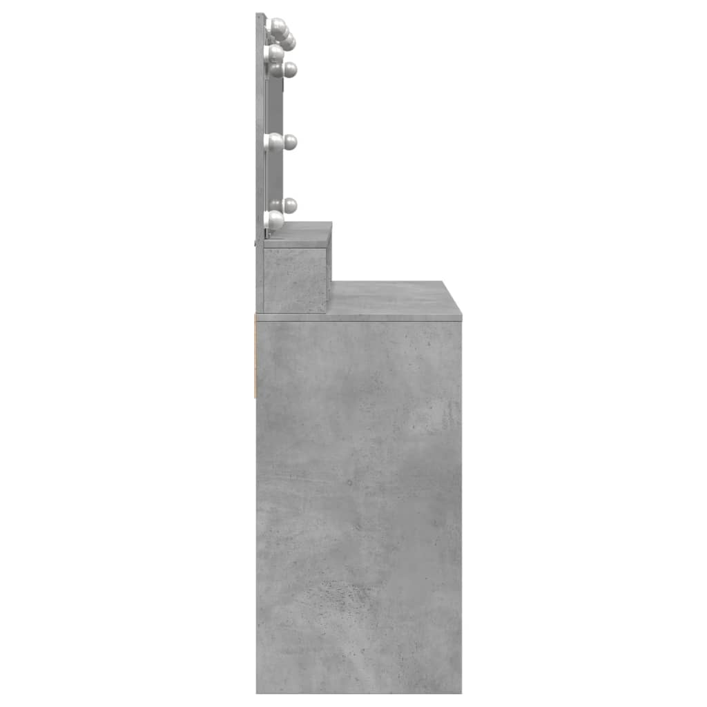 Dressing table with LED lighting, concrete grey, 80 x 41 x 134.5 cm