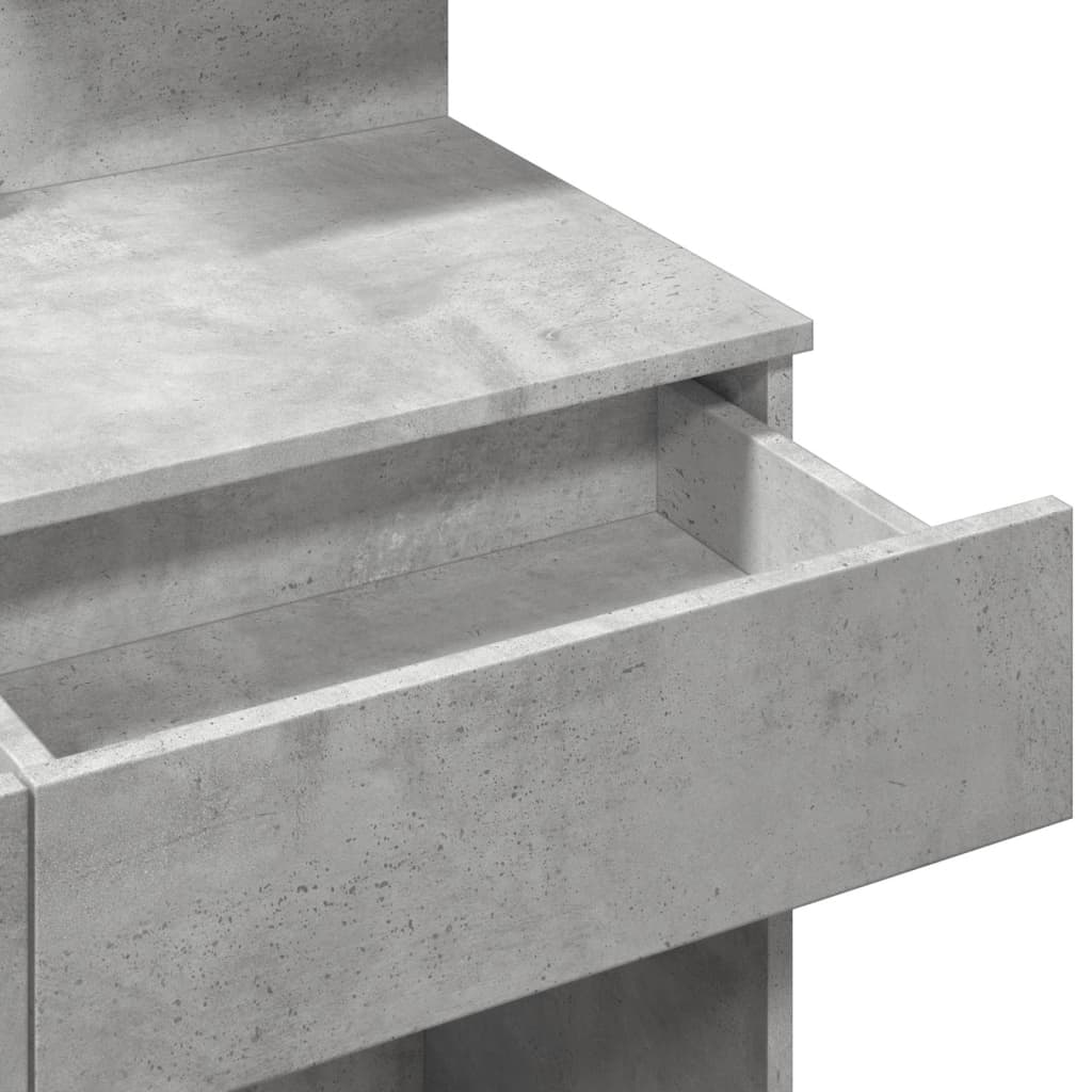 Dressing table with LED lighting concrete grey 100x40x130 cm