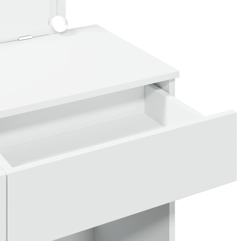 Dressing table with LED lighting white 100x40x120 cm