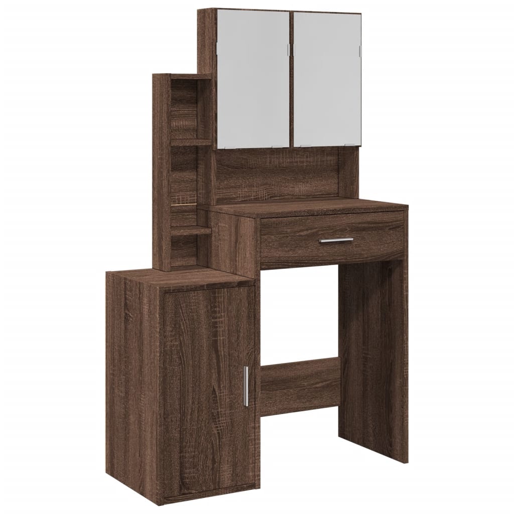 Dressing table with cabinet brown oak look 80x35x132 cm