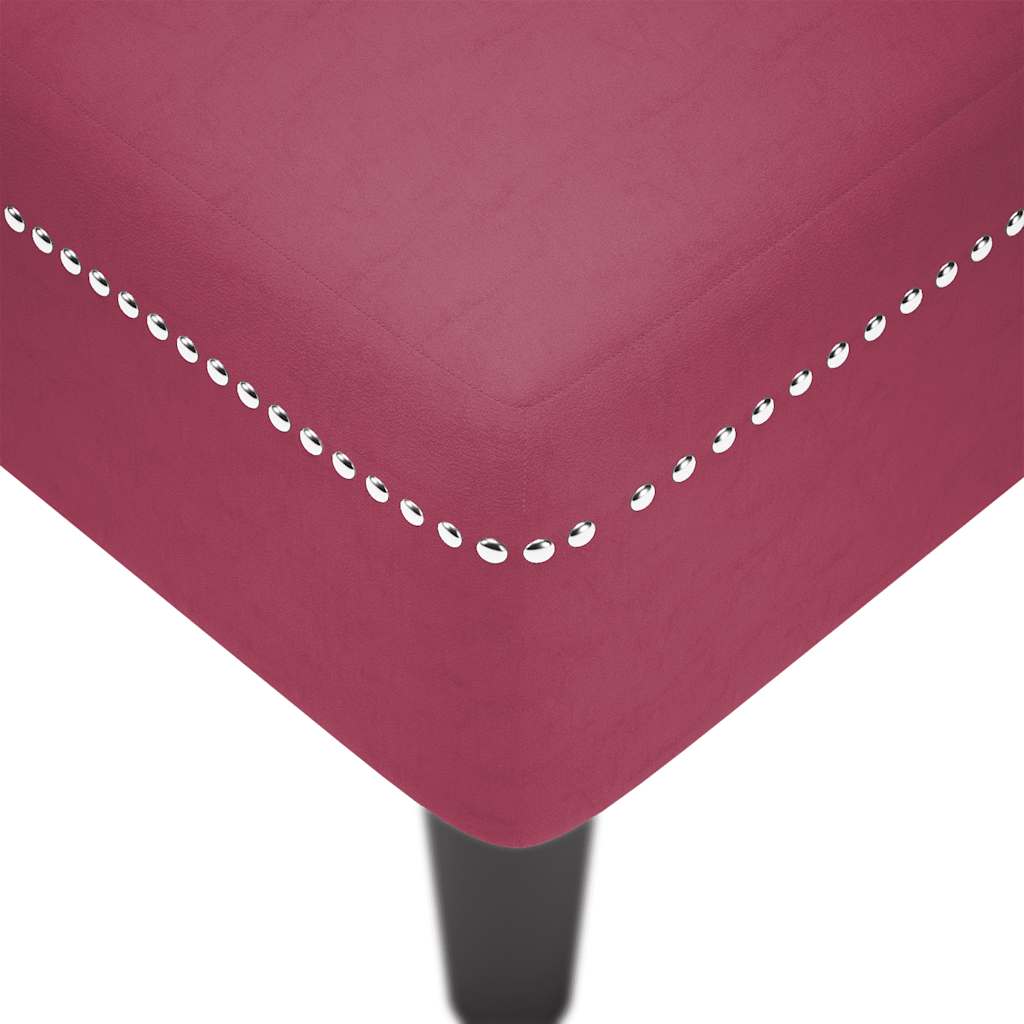 Chaiselongue mit Kissen und Rechter Armlehne Weinrot Samt
