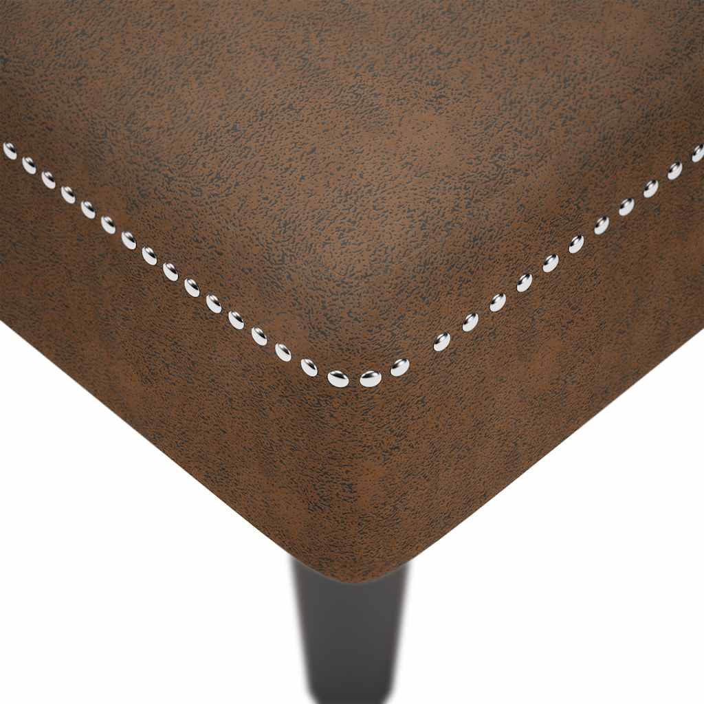 Chaiselongue mit Kissen und Rechter Armlehne Braun Kunstleder