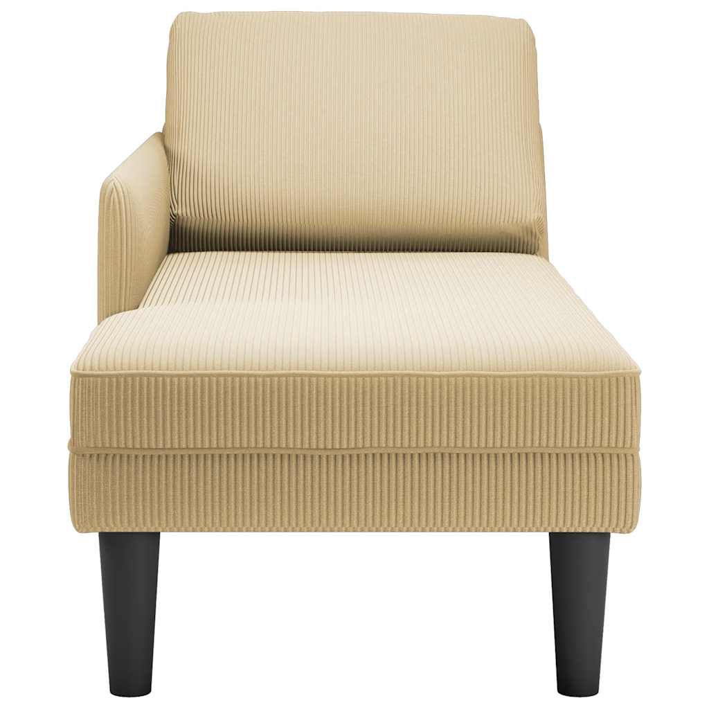 Chaiselongue mit Kissen Graugrün Cordstoff