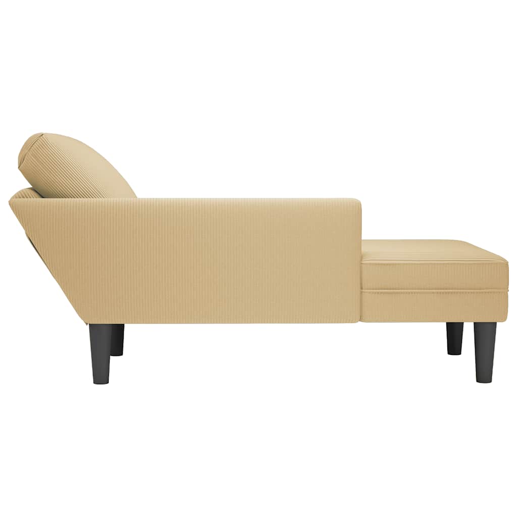 Chaiselongue mit Kissen Graugrün Cordstoff