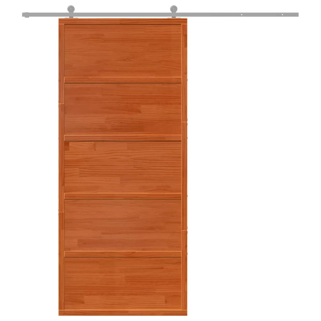 Barn door wax brown 90x208 cm solid pine wood