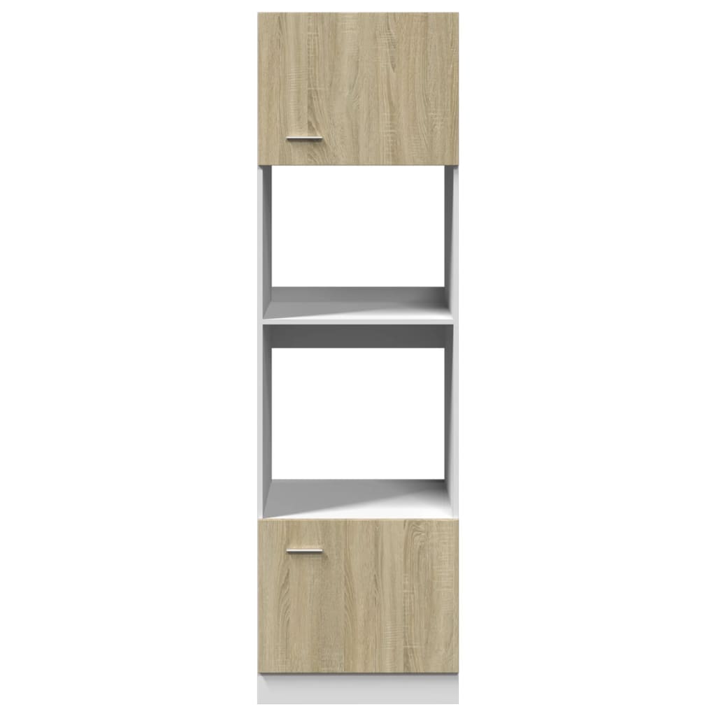 Mikrowellenumbauschrank Lyon Sonoma-Eiche 60x57x207 cm Holzwerkstoff