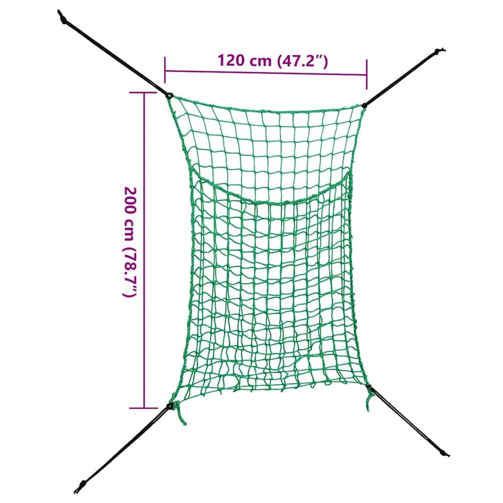 Heunetze 2 Stk. Rechteckig Grün 200x120 cm PP